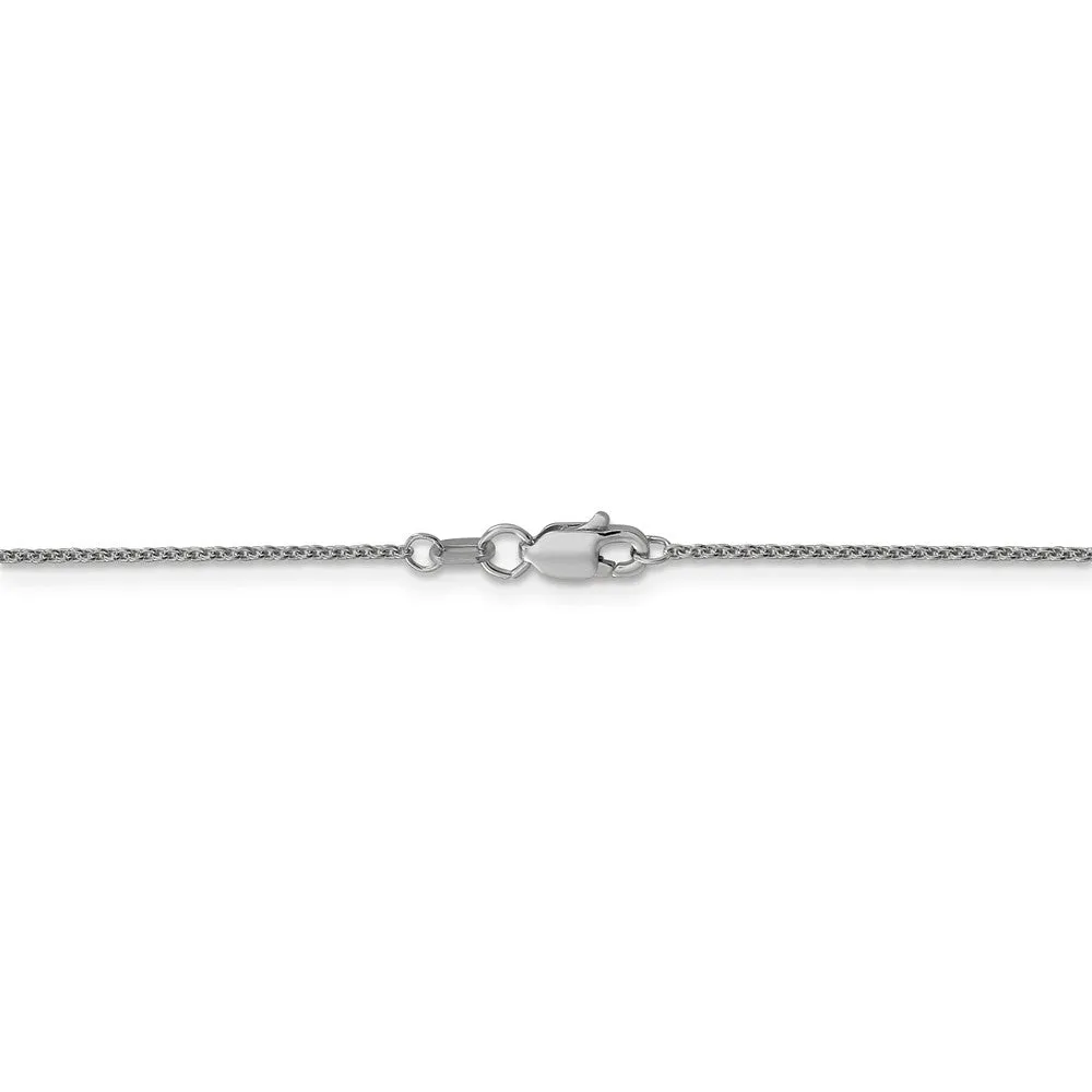 1.15mm 18k White Gold Diamond Cut Cable Chain Necklace