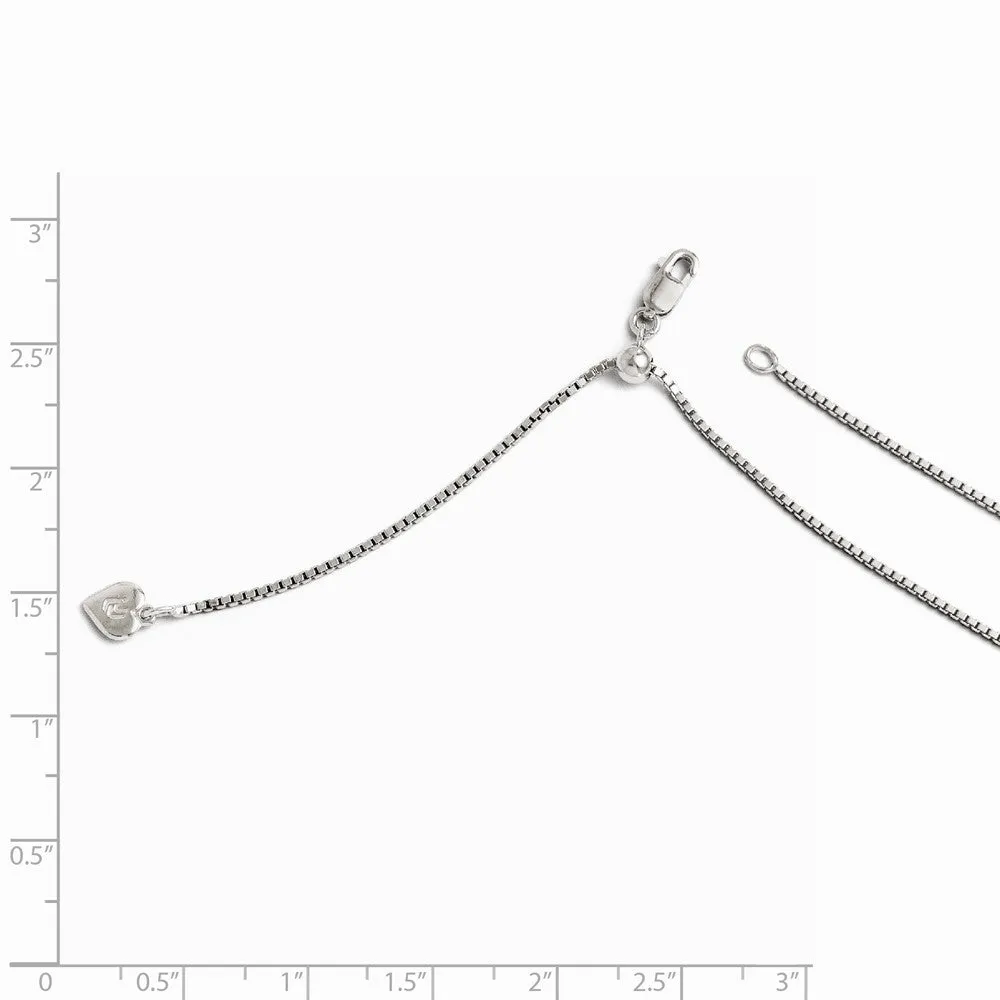 1.1mm Sterling Silver Adjustable Box Chain Necklace