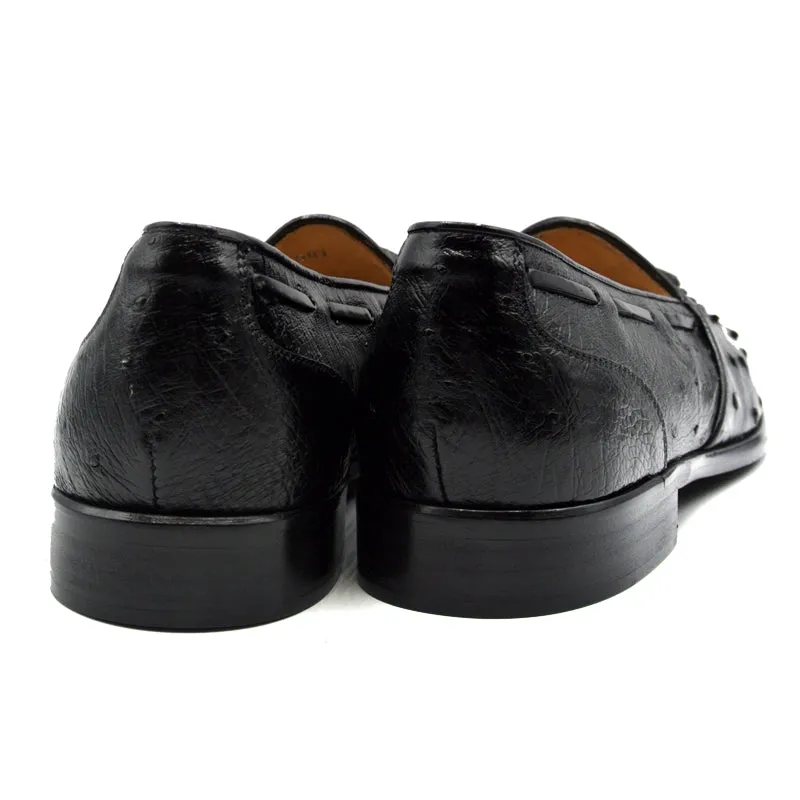 13-581-BLK FRANCO Ostrich Tassel Loafer, Black