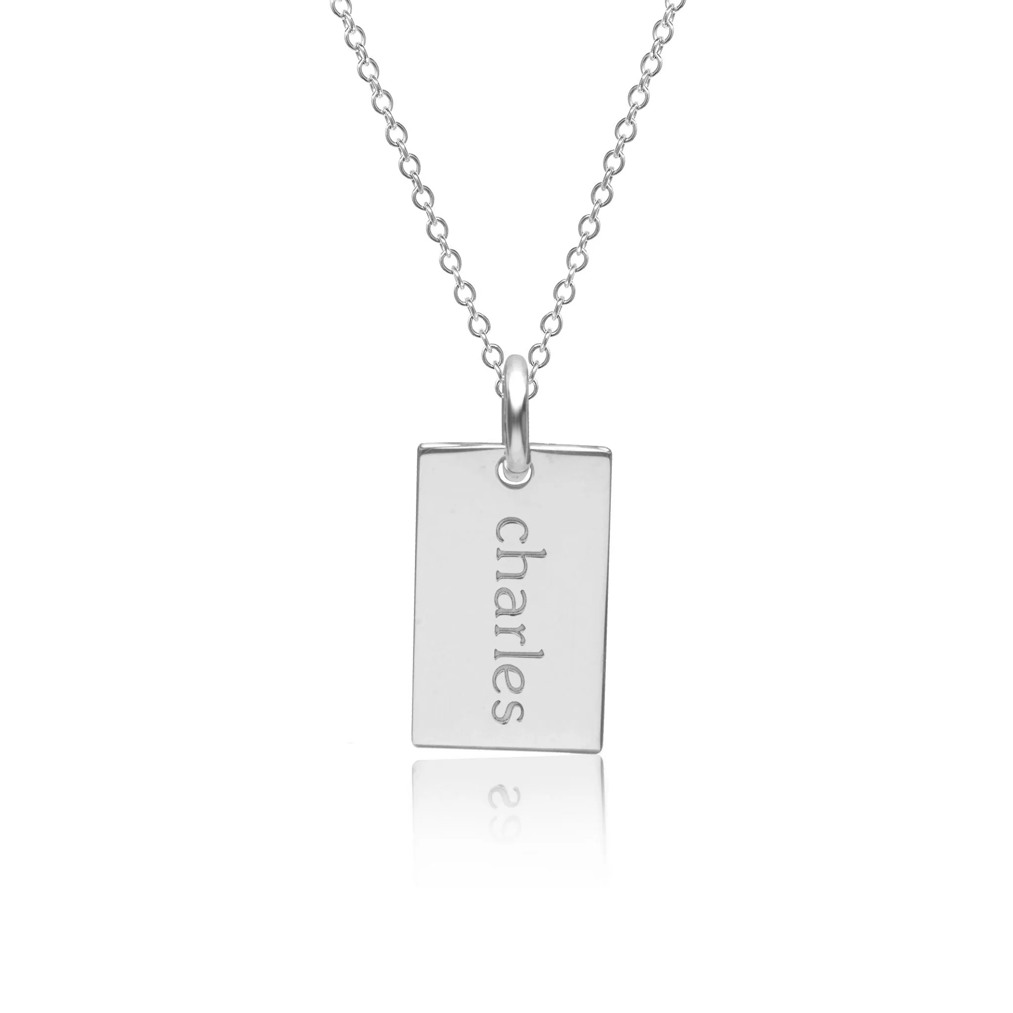 14k Gold Mini Dog Tag Necklace