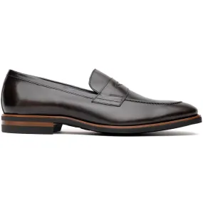 15-400-GRY ROMA Hand Burnished Calfskin Penny Loafer Grey