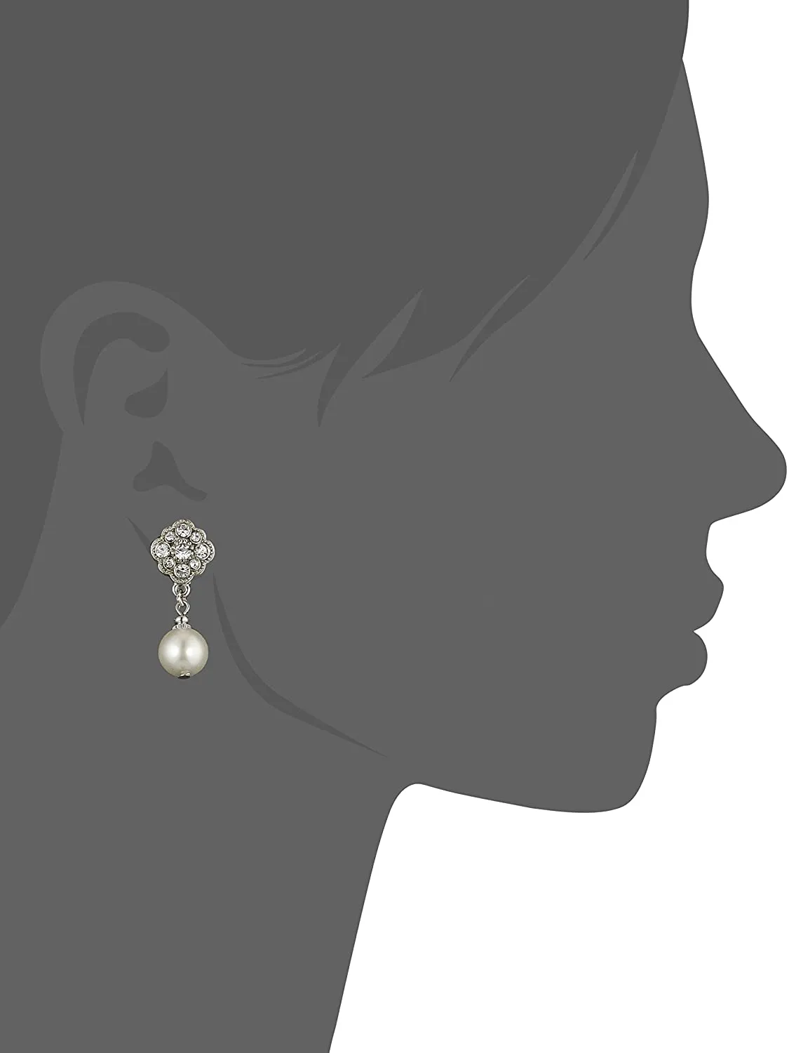 1928 Bridal Faux Pearl And Crystal Drop Earrings