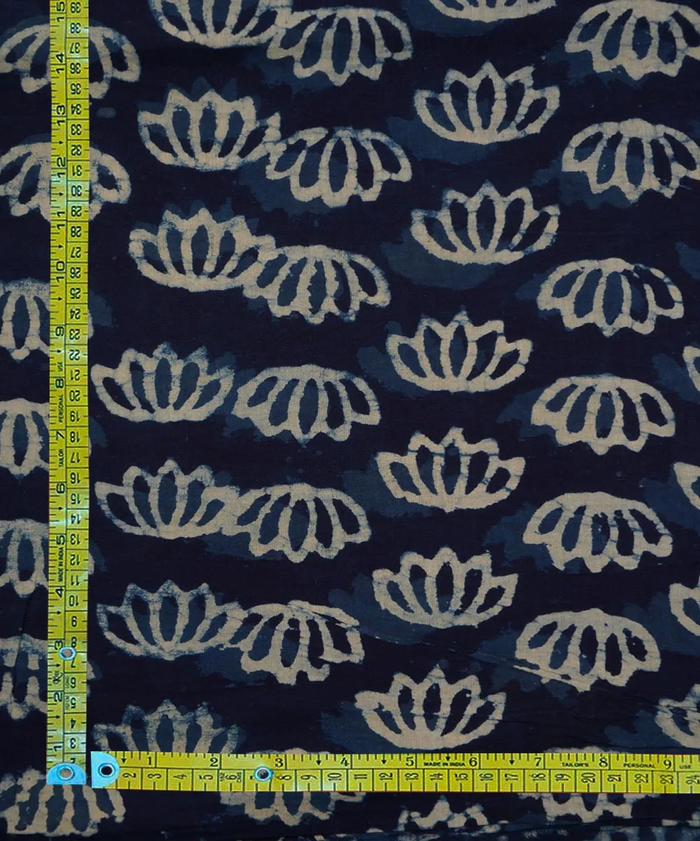 2.5m Blue handblock print cotton sanganeri kurta material