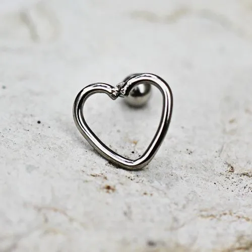 316L Stainless Steel Love Struck Heart Cartilage Earring