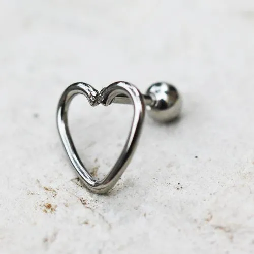 316L Stainless Steel Love Struck Heart Cartilage Earring