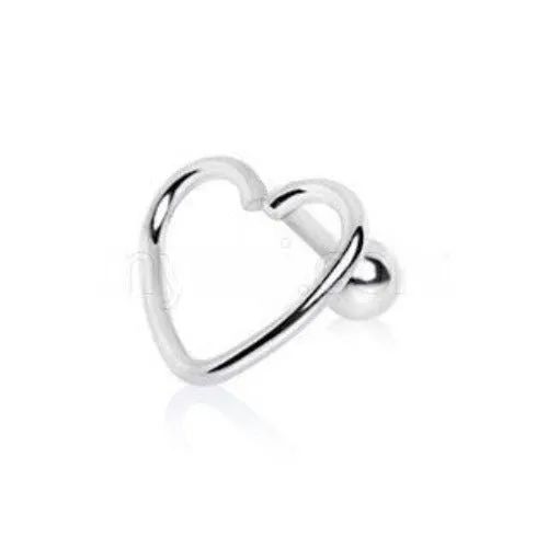 316L Stainless Steel Love Struck Heart Cartilage Earring