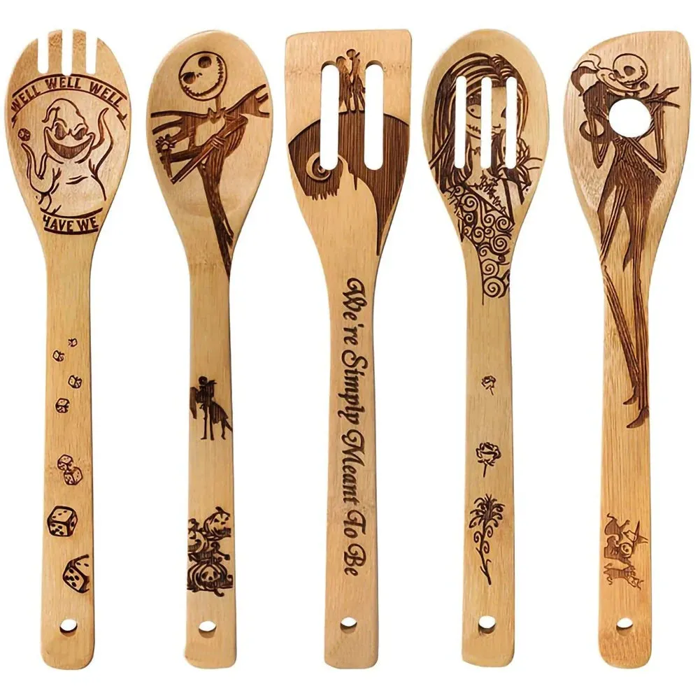 5Pcs Non-stick Wooden Halloween Cooking Utensils Set