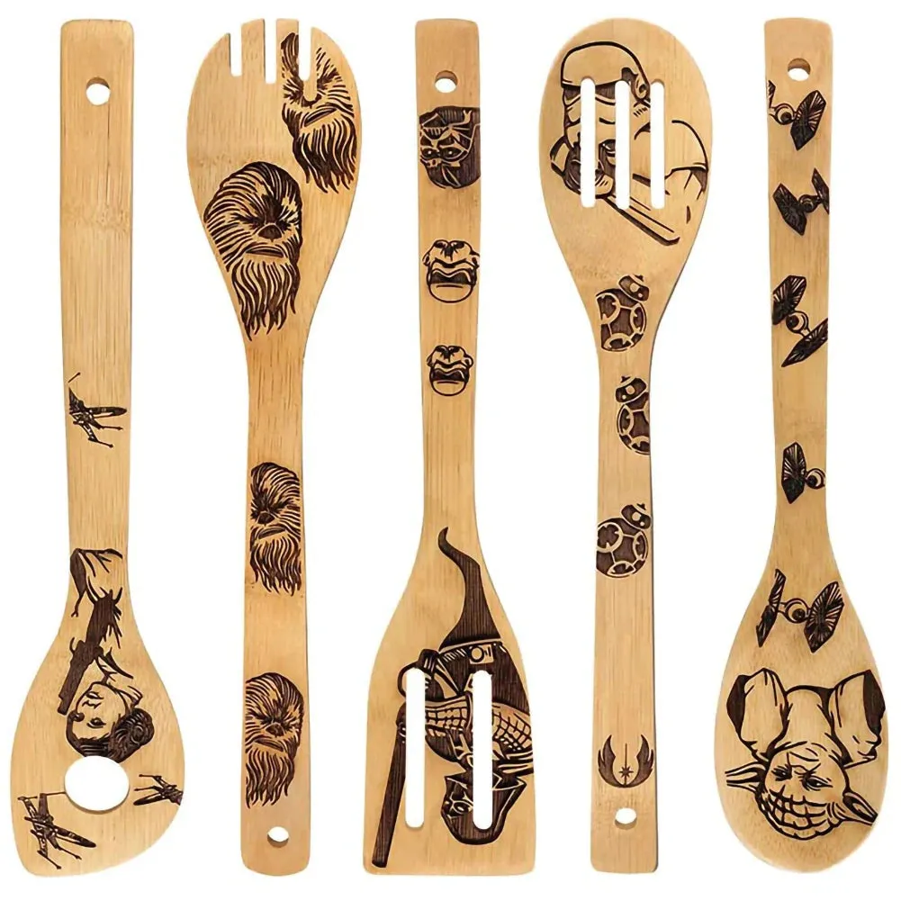 5Pcs Non-stick Wooden Halloween Cooking Utensils Set