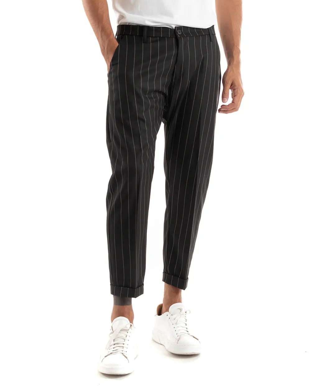 Abito Uomo Doppiopetto Vestito Viscosa Completo Giacca Pantaloni Nero Elegante Cerimonia GIOSAL-OU2156A