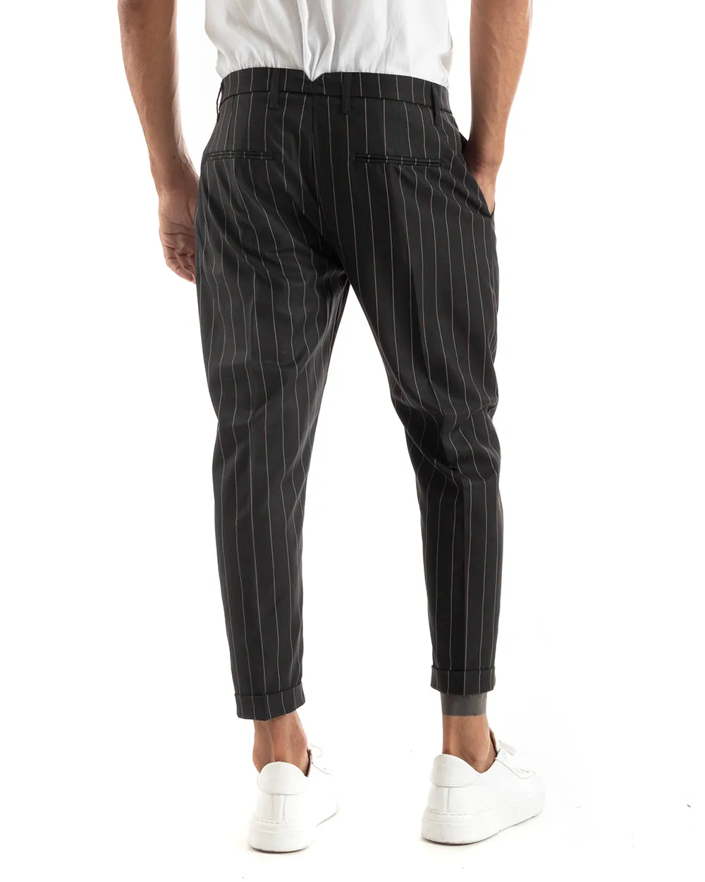 Abito Uomo Doppiopetto Vestito Viscosa Completo Giacca Pantaloni Nero Elegante Cerimonia GIOSAL-OU2156A