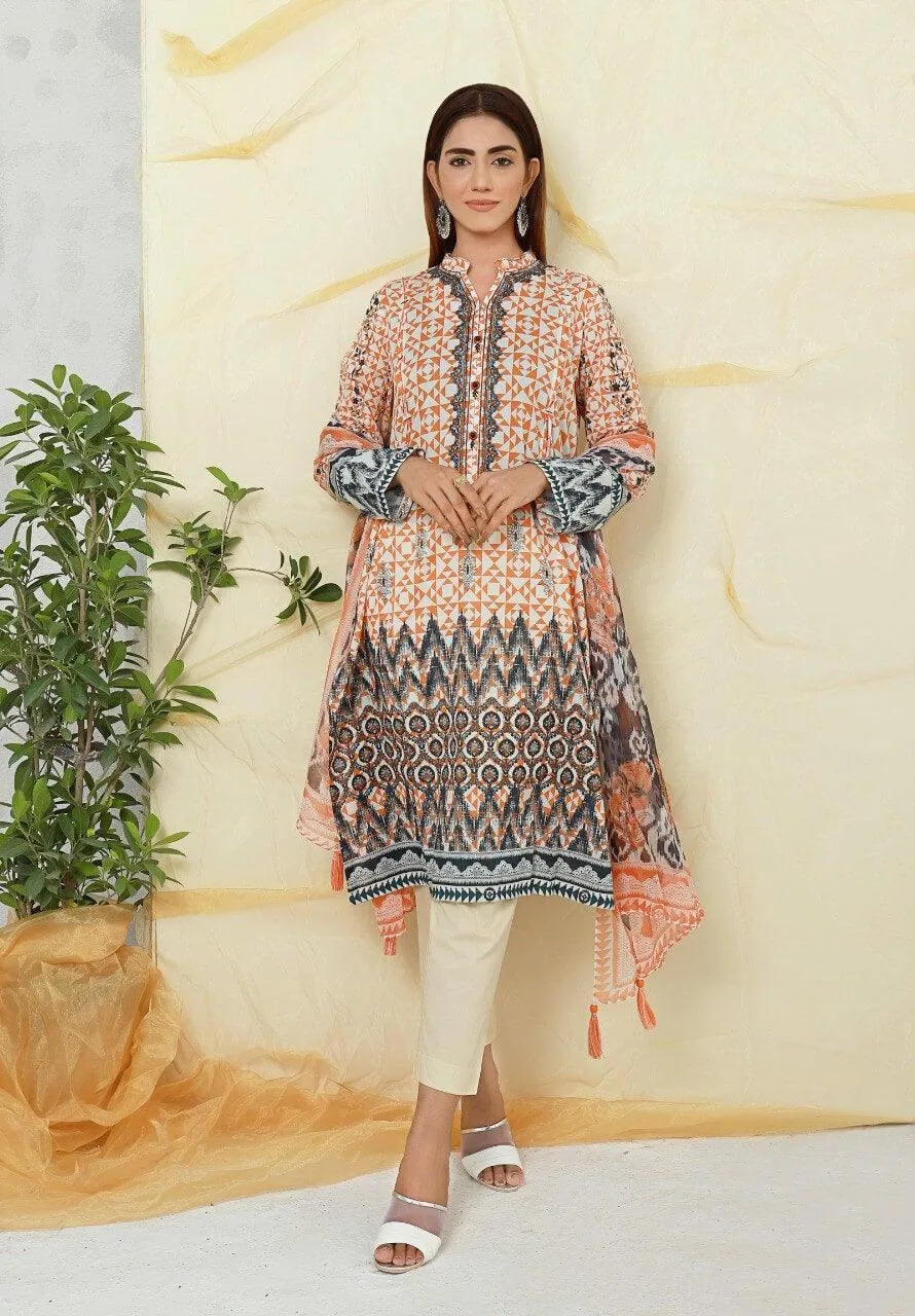 ACE Galleria Digital Embroidered Unstitched 3 Piece Lawn Suit ACE-12051