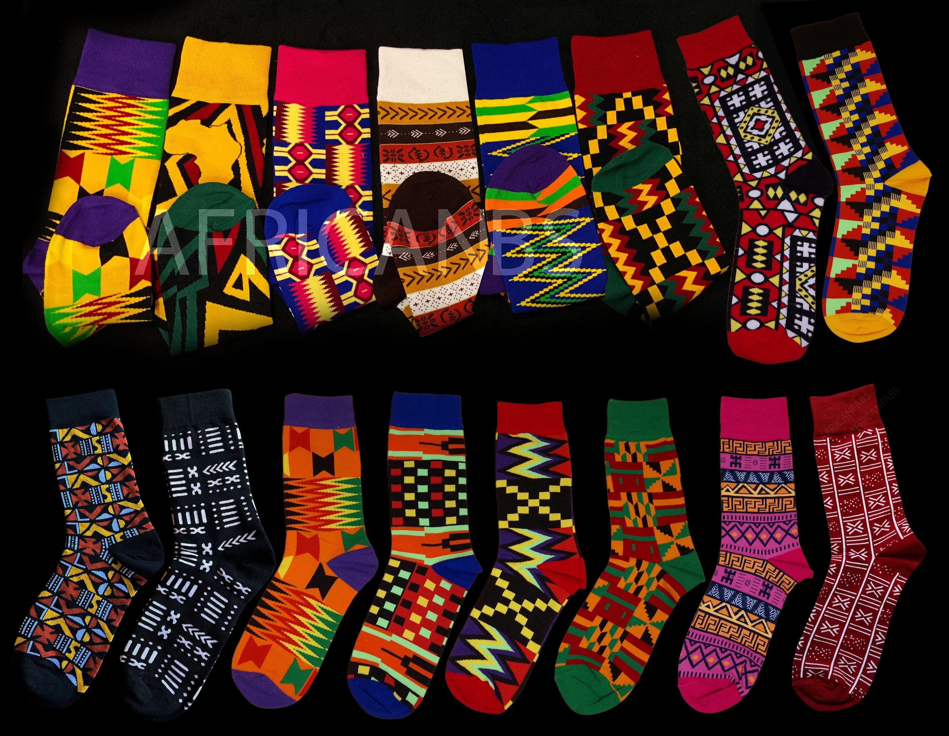 African socks / Afro socks / Kente socks - Purple