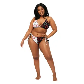 All-over print recycled string bikini