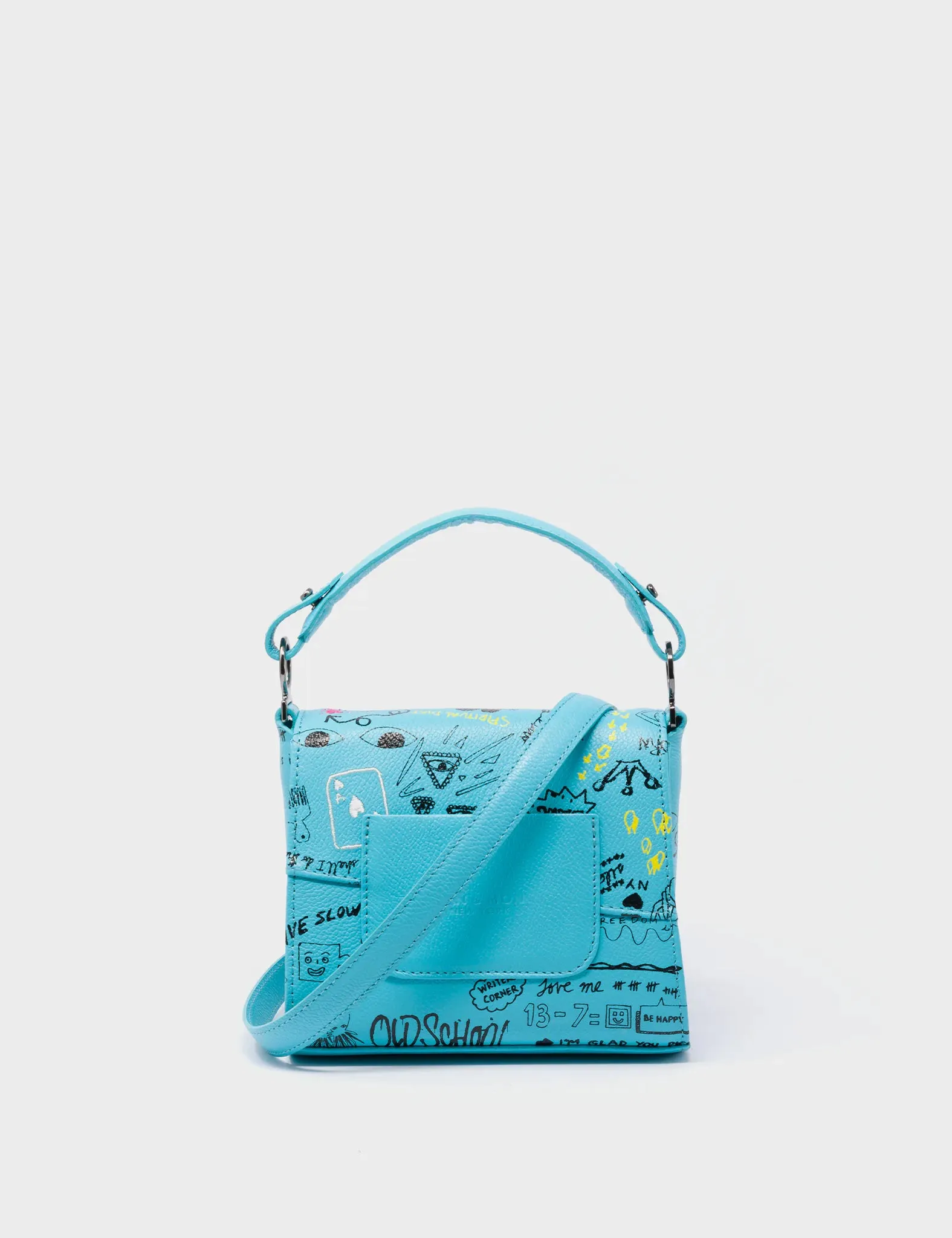 Anastasio Micro Crossbody Handbag Blue Leather - Urban Doodles Design