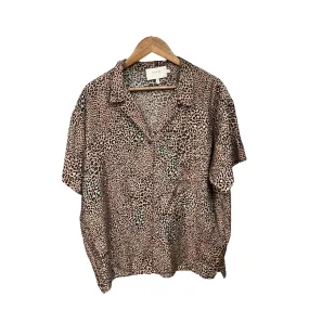 Animal Print Blouse Short Sleeve Cma, Size Xl