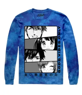 ANIME GOOD VIBES TIE DYE LONG SLEEVE TEE