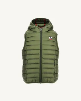 Army Djam kid's hooded sleeveless puffer jacket