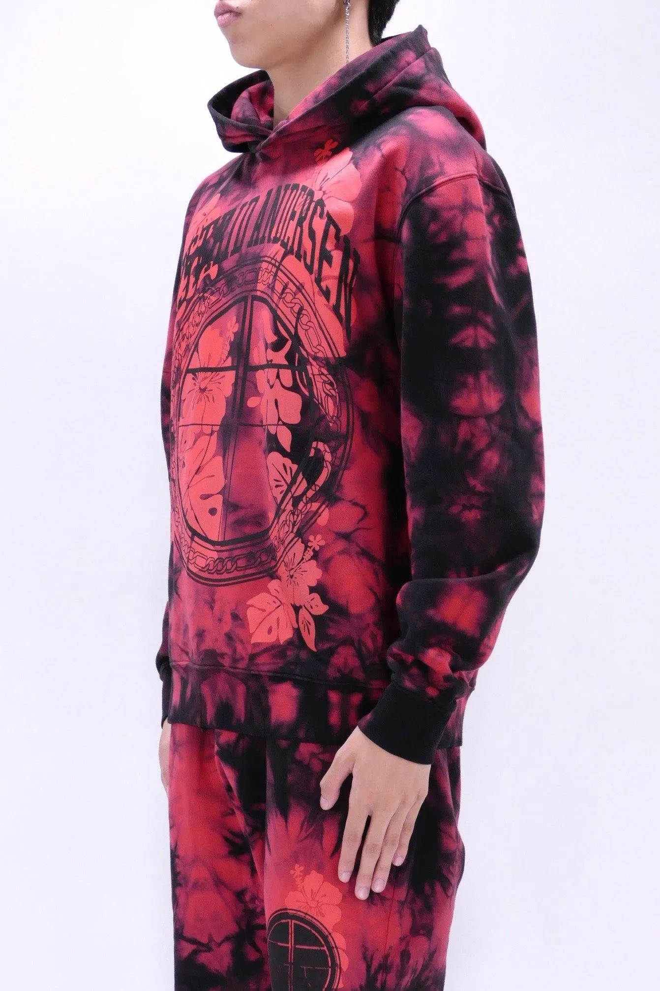 Astrid Andersen Tie Dye Logo Flower Hoodie - Red