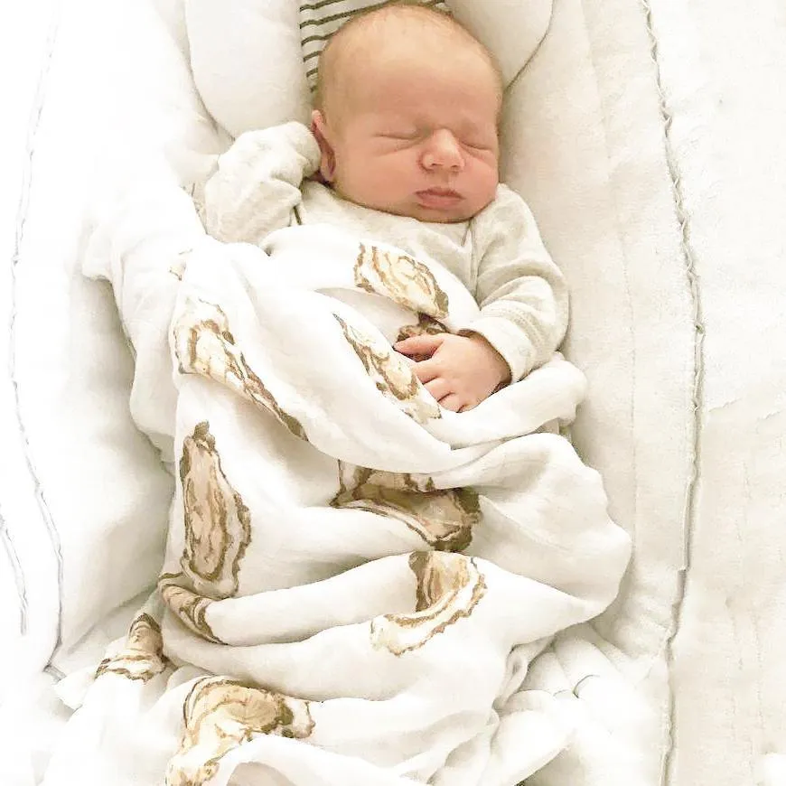 Aw, Shucks! Oyster Baby Muslin Swaddle Blanket