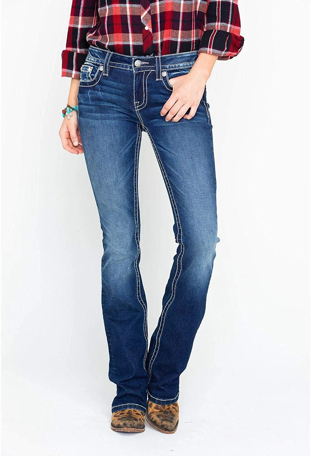 Aztec Inspired Embellished Bootcut Jeans