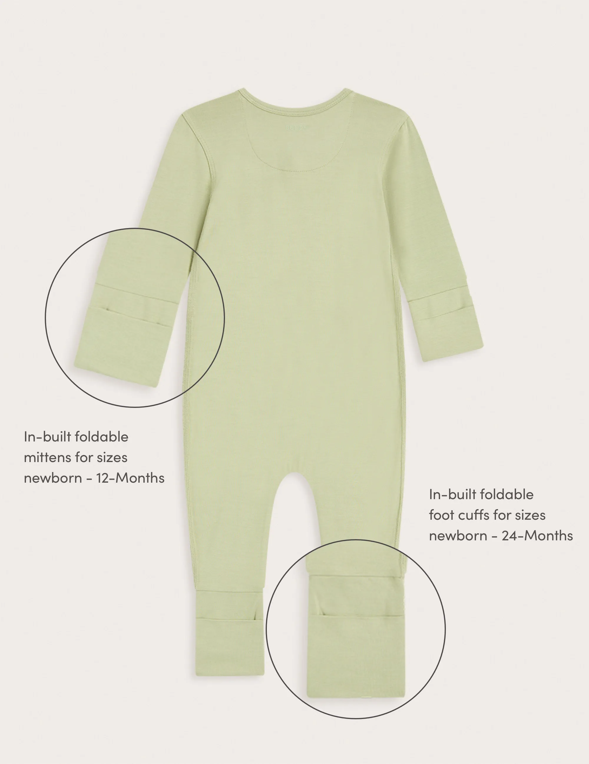 Baby Long Sleeve Romper - Sage