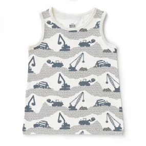 Baby Tank Top - Construction Slate Blue & Grey