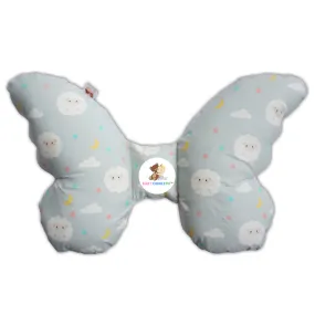 Babycuddle Butterfly Pillow - Baby Sheep in Light Gray