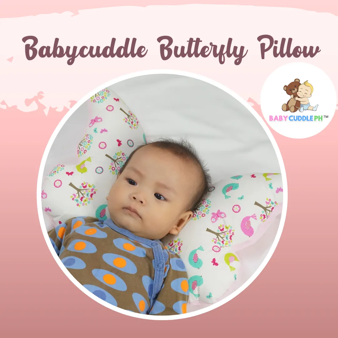 Babycuddle Butterfly Pillow - Baby Sheep in Light Gray