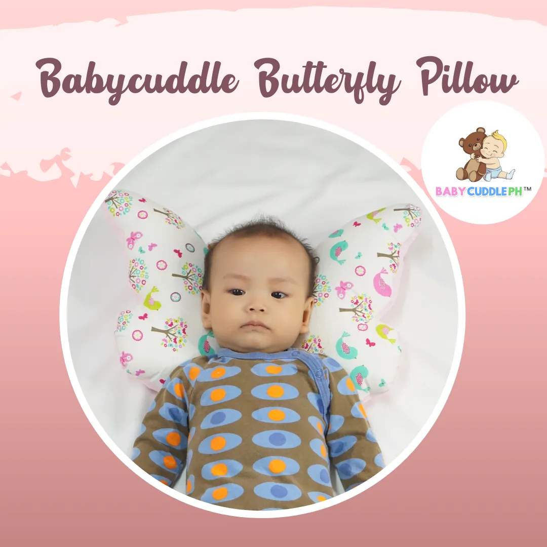 Babycuddle Butterfly Pillow - Baby Sheep in Light Gray