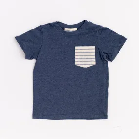 Bamboo Pocket Tee in Lake Stripe