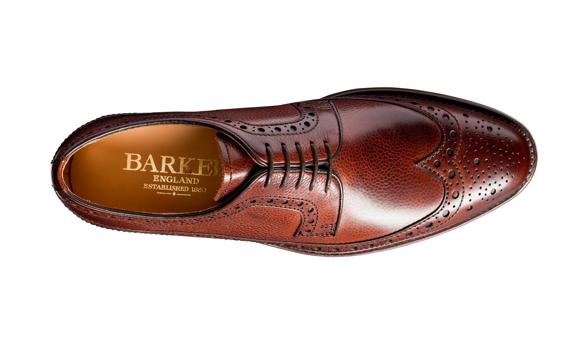 Barker Calvay Classic Long-Wing  Brogue Shoe - Cherry Grain