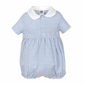 Basics - Blue Seersucker baby boy Romper