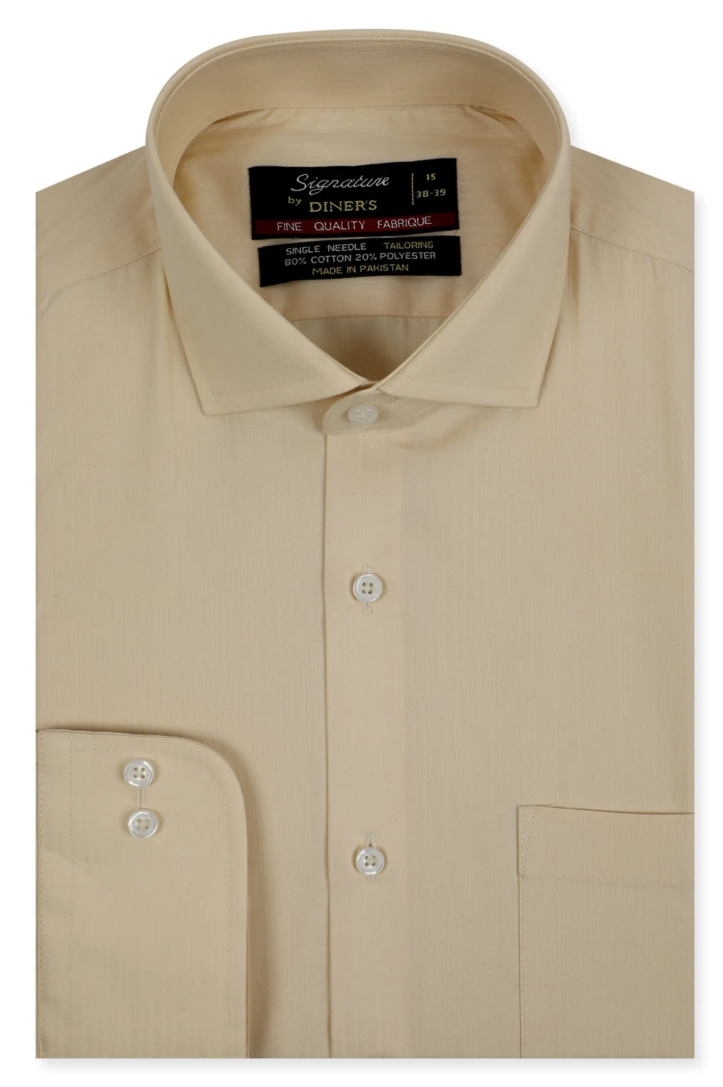 Beige Self Print Formal Men Shirt