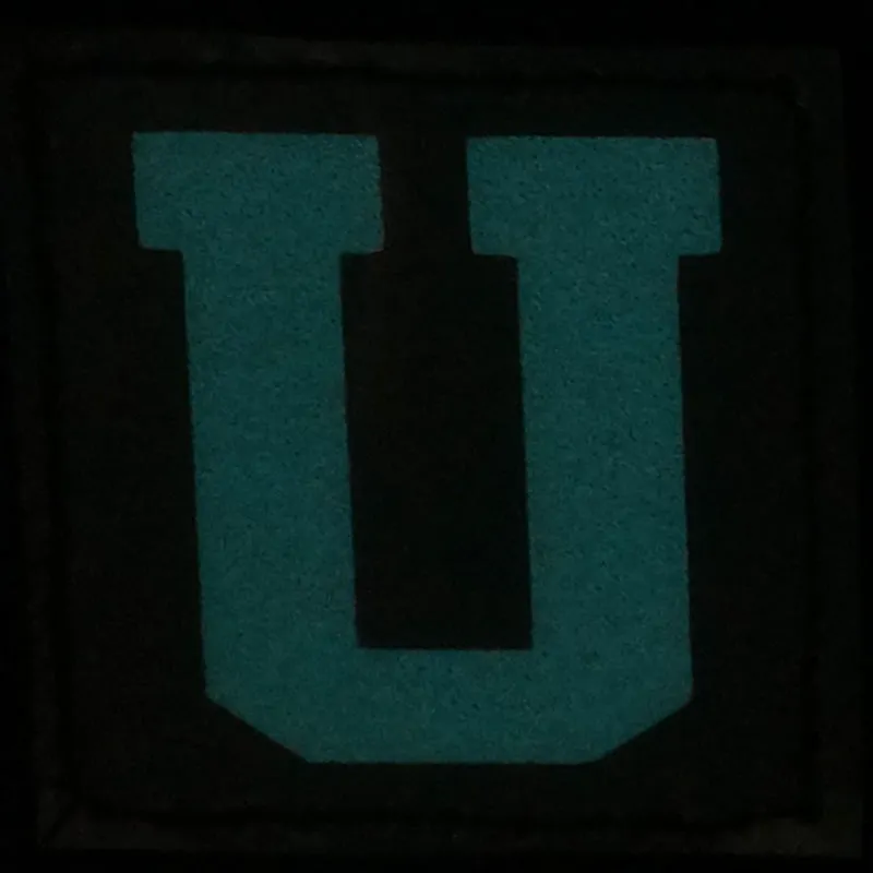 BIG LETTER U PATCH - BLUE GLOW IN THE DARK