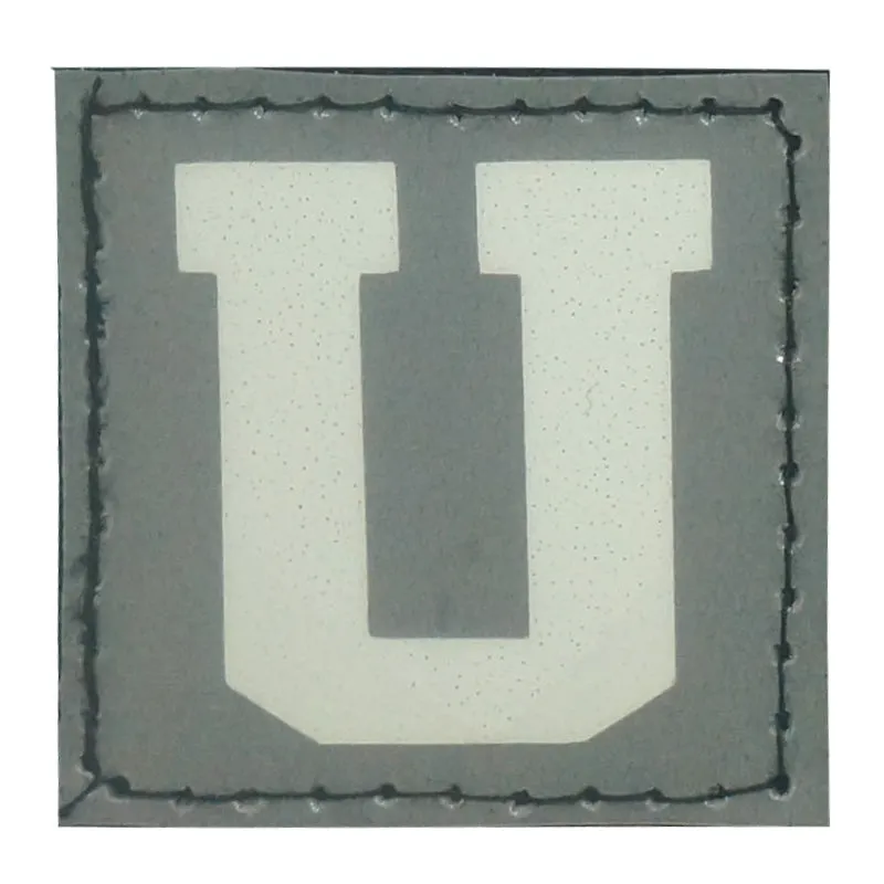 BIG LETTER U PATCH - BLUE GLOW IN THE DARK