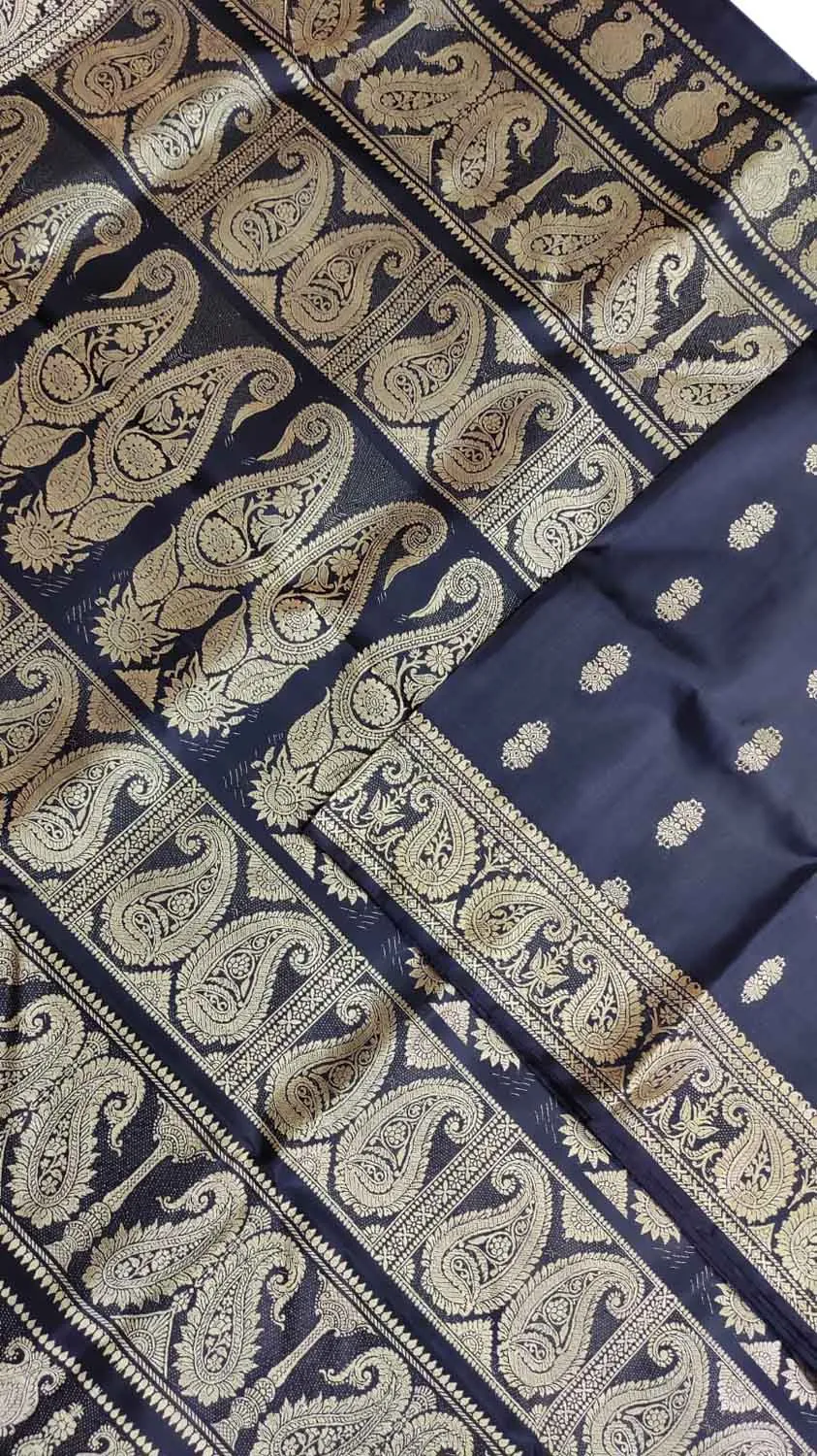 Black Baluchari Handloom Pure Silk Saree