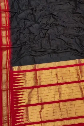 Black Ilkal Handloom Pure Silk Saree