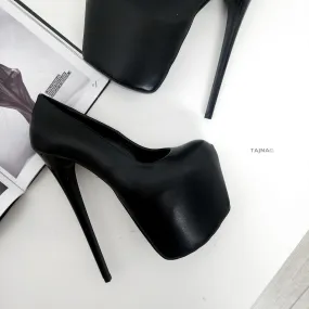 Black Matte Hidden Platform Pumps