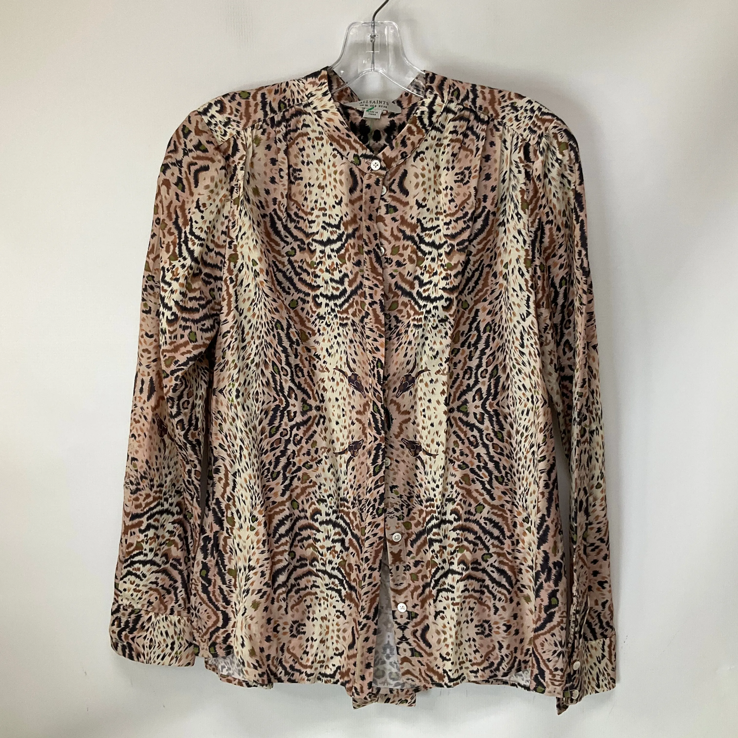 Blouse Long Sleeve By All Saints In Animal Print, Size: 6