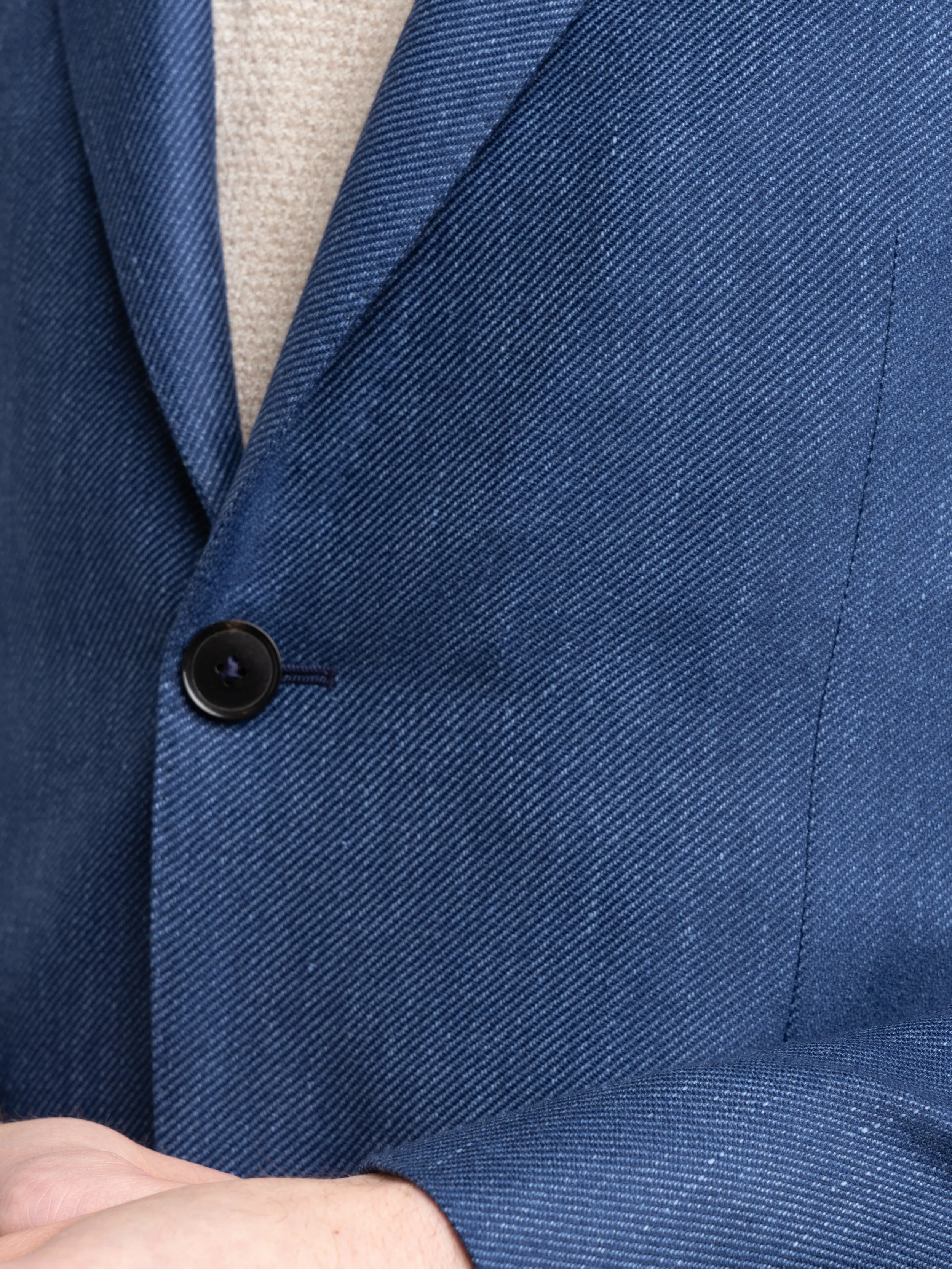 Blue Cashmere-Silk-Linen Sport Jacket