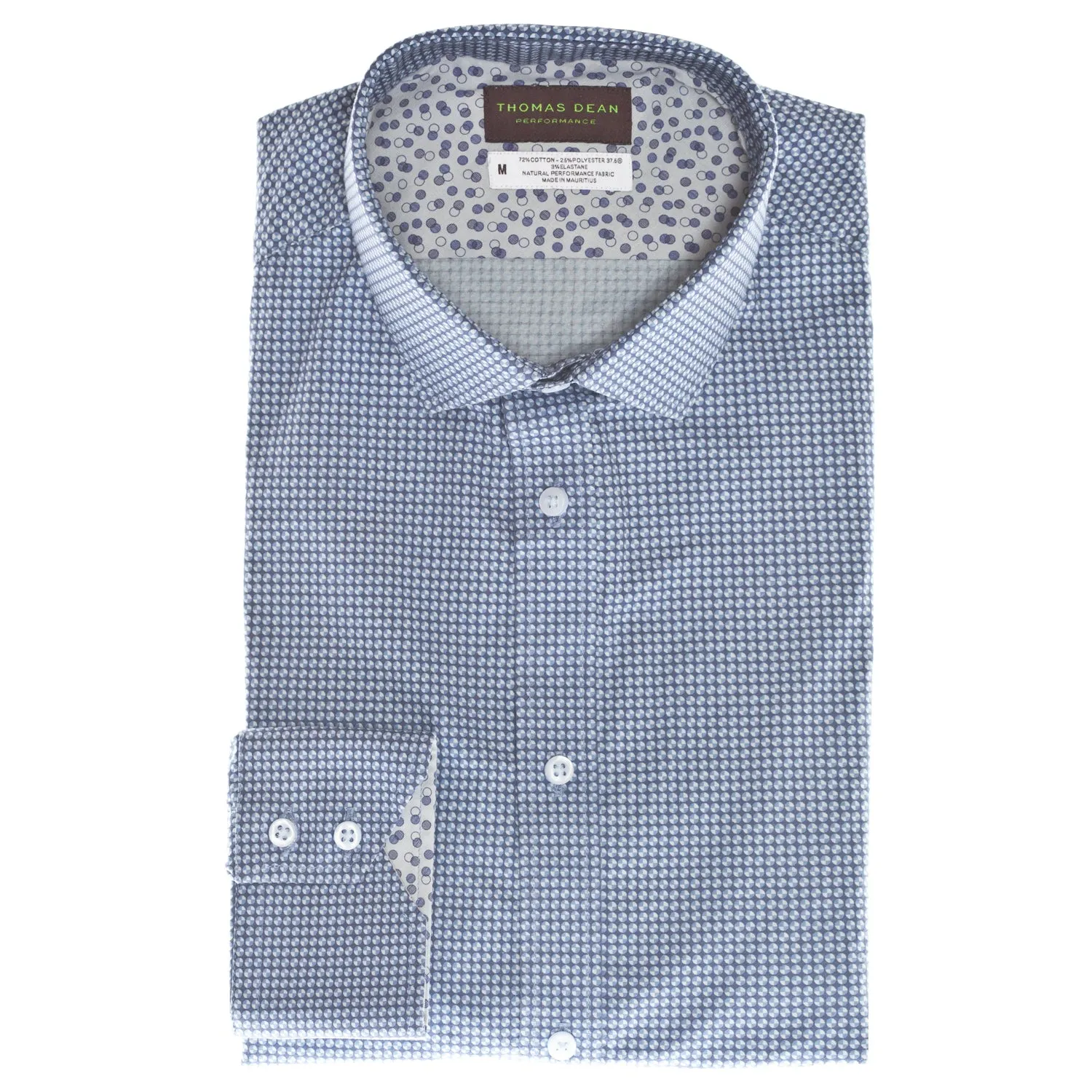 Blue Geo Circle Performance Sport Shirt