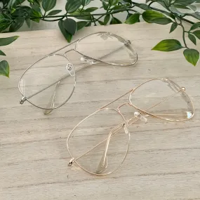 Blue Light Aviator Sunnies - Gold Or Silver