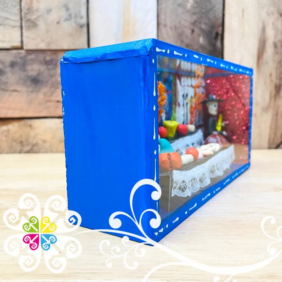 Blue Long Box Decor - Cajita Decorativa Barro Cocido