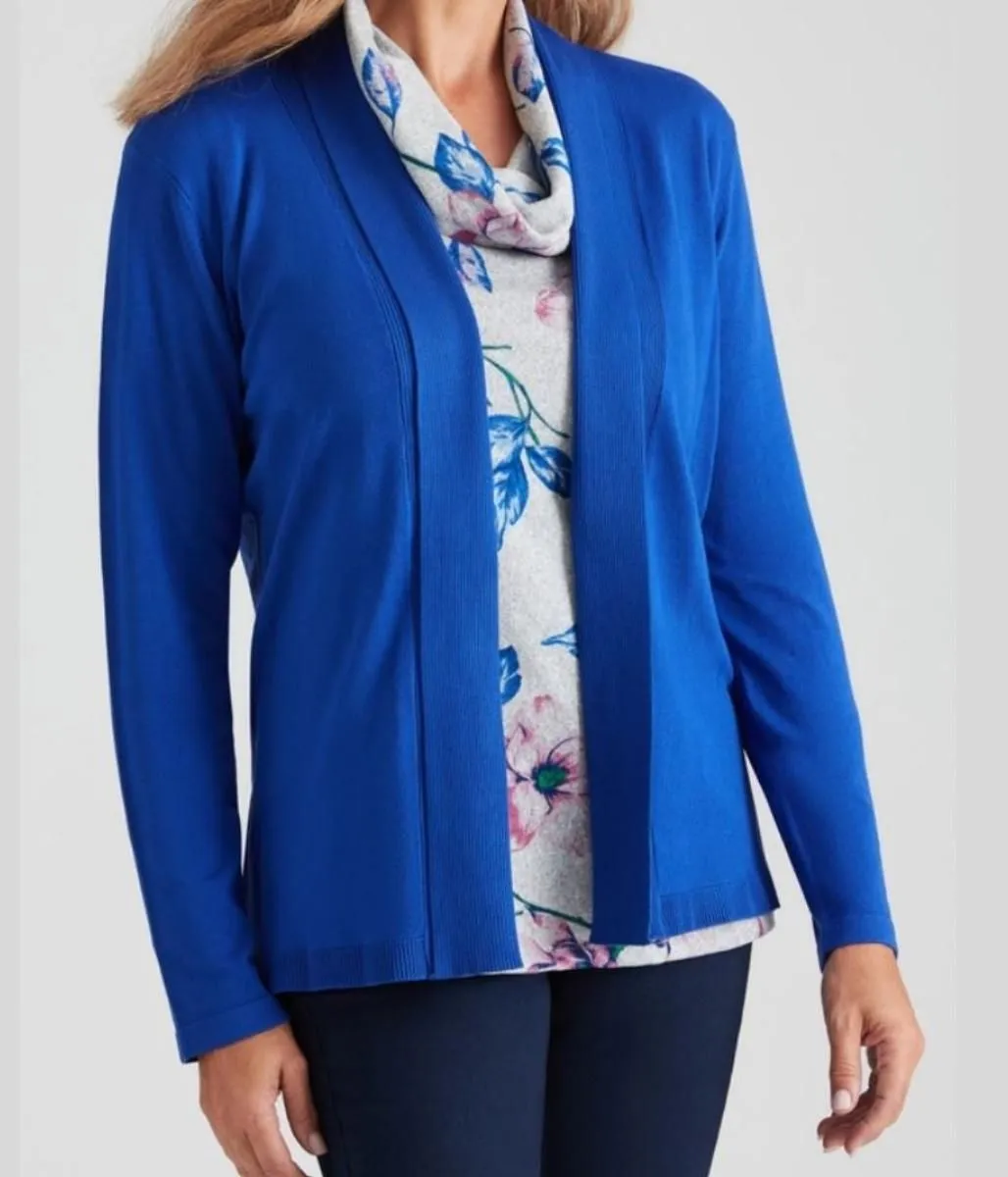 Blue Rib Collar Cardigan