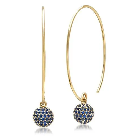 Blue Sapphire Disco Ball Earrings