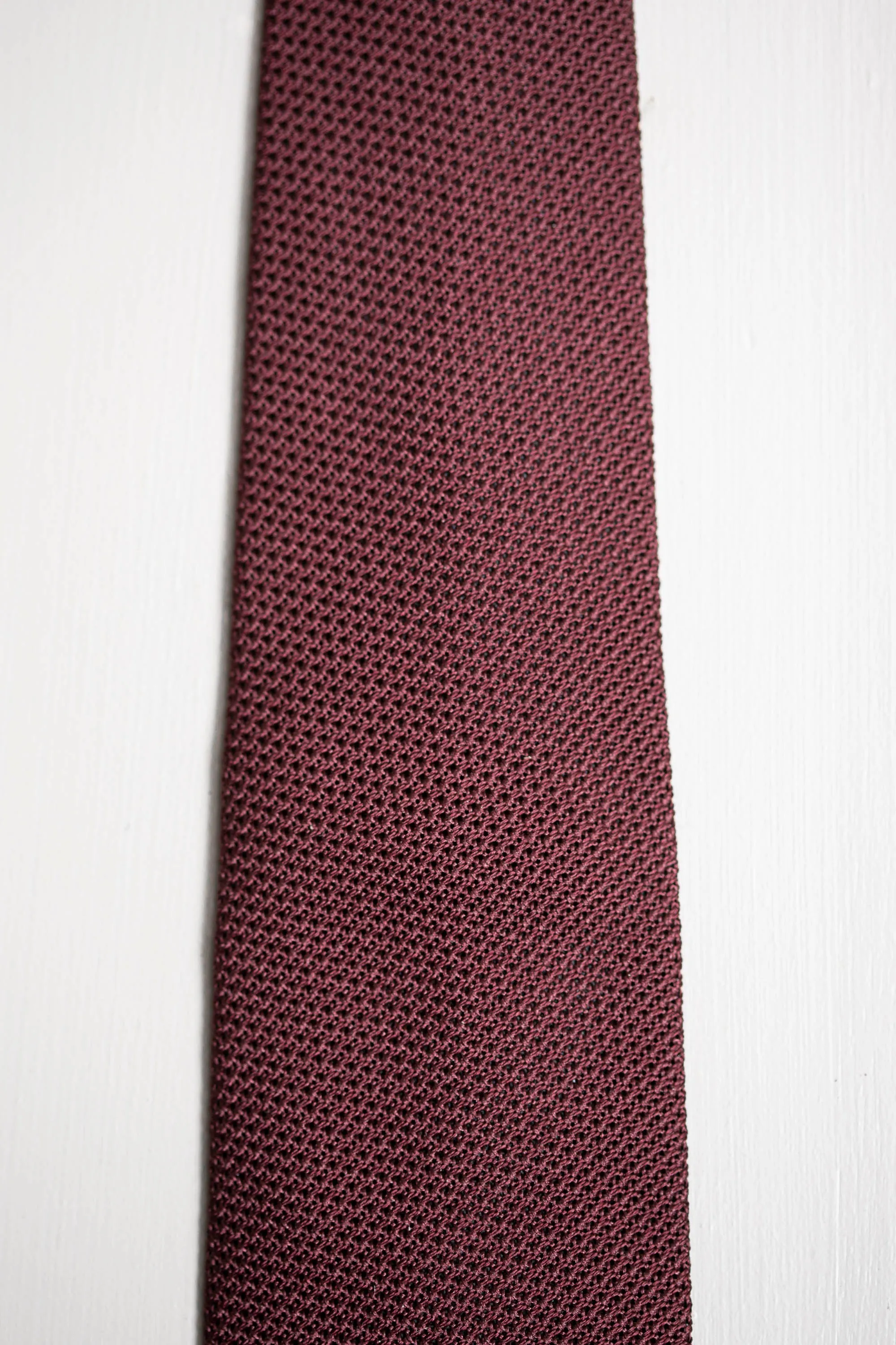 Bordeaux grenadine silk tie - Hand Made In Italy