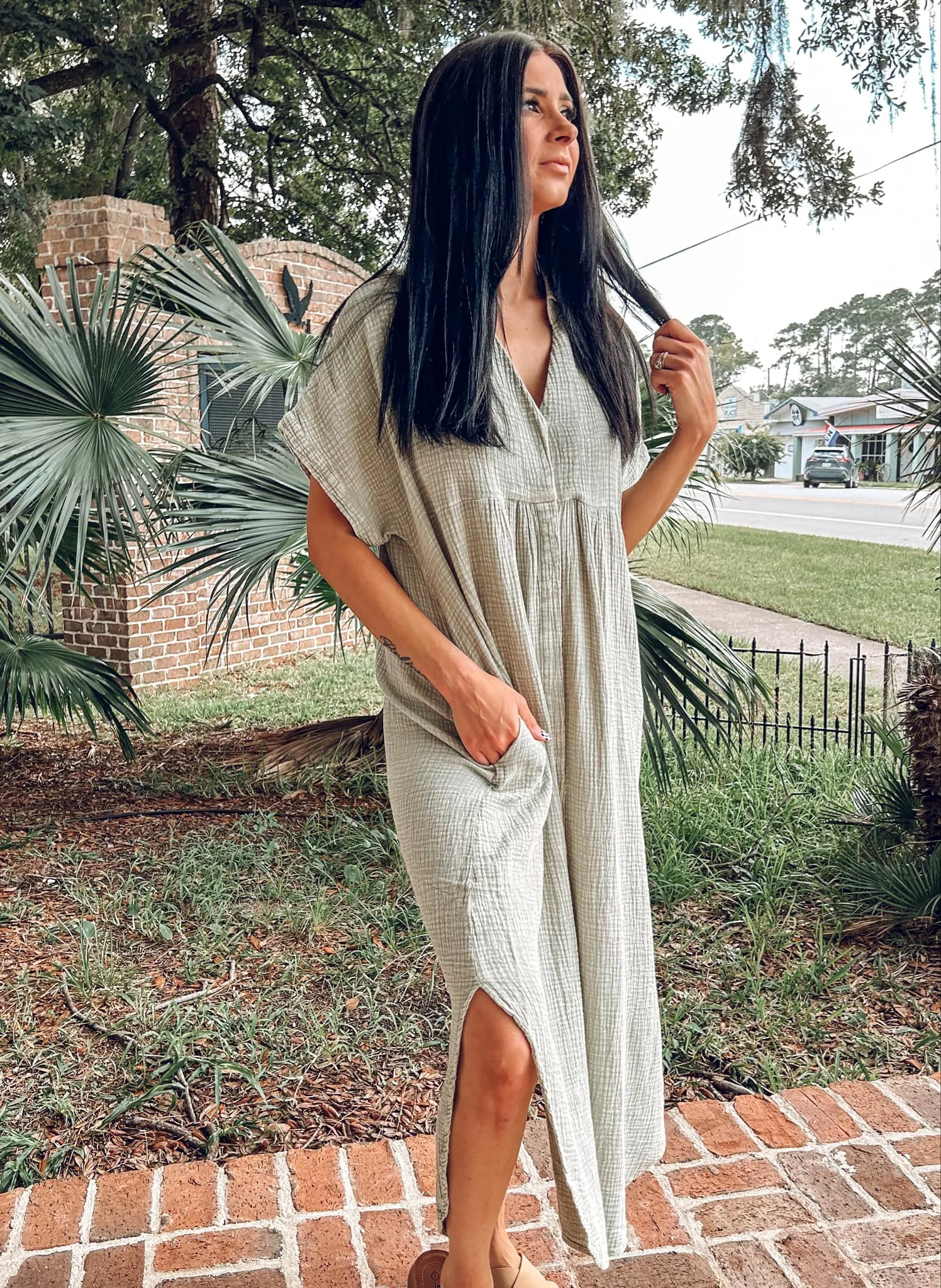 Breezing Through Maxi Dress | Sage