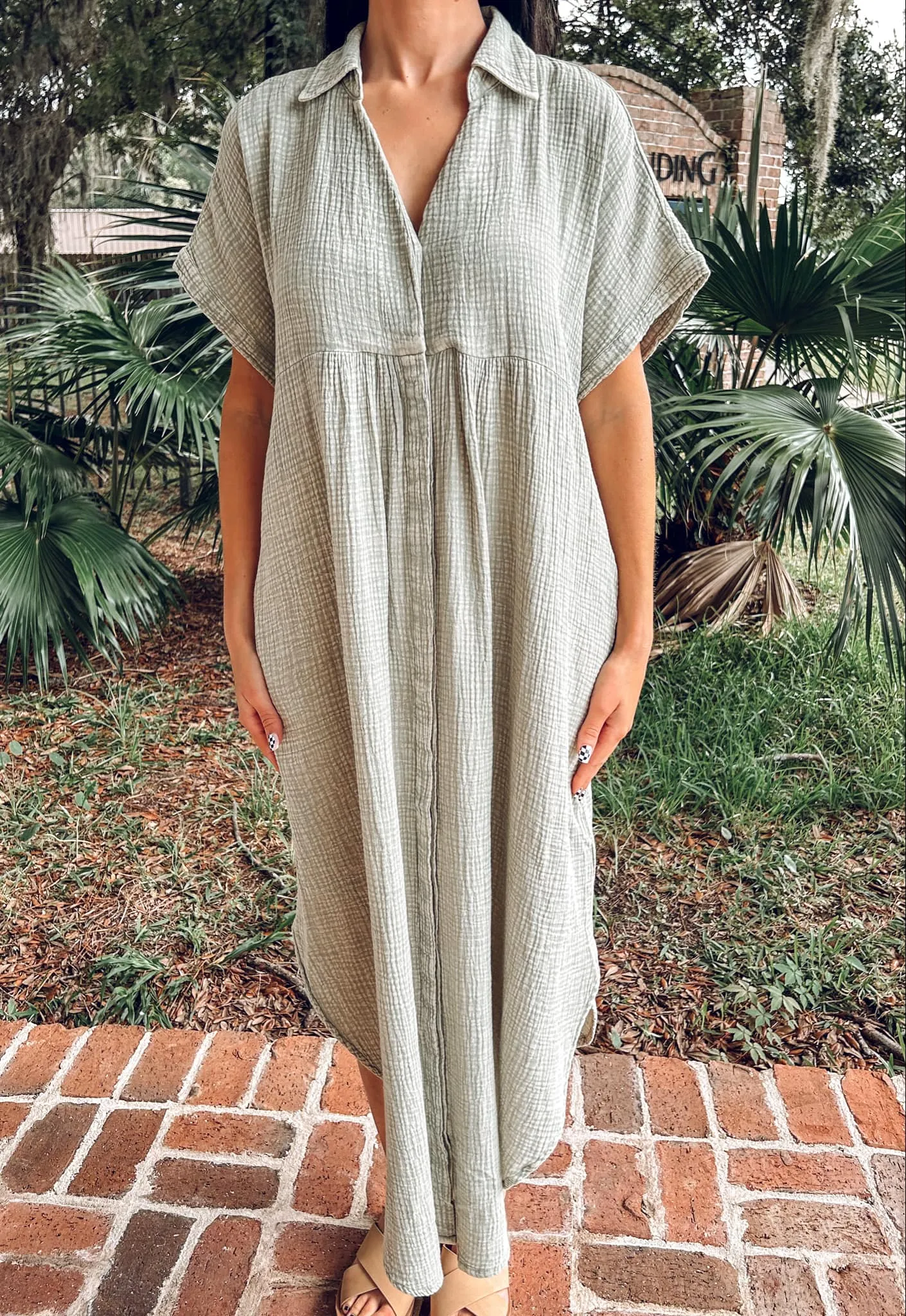 Breezing Through Maxi Dress | Sage