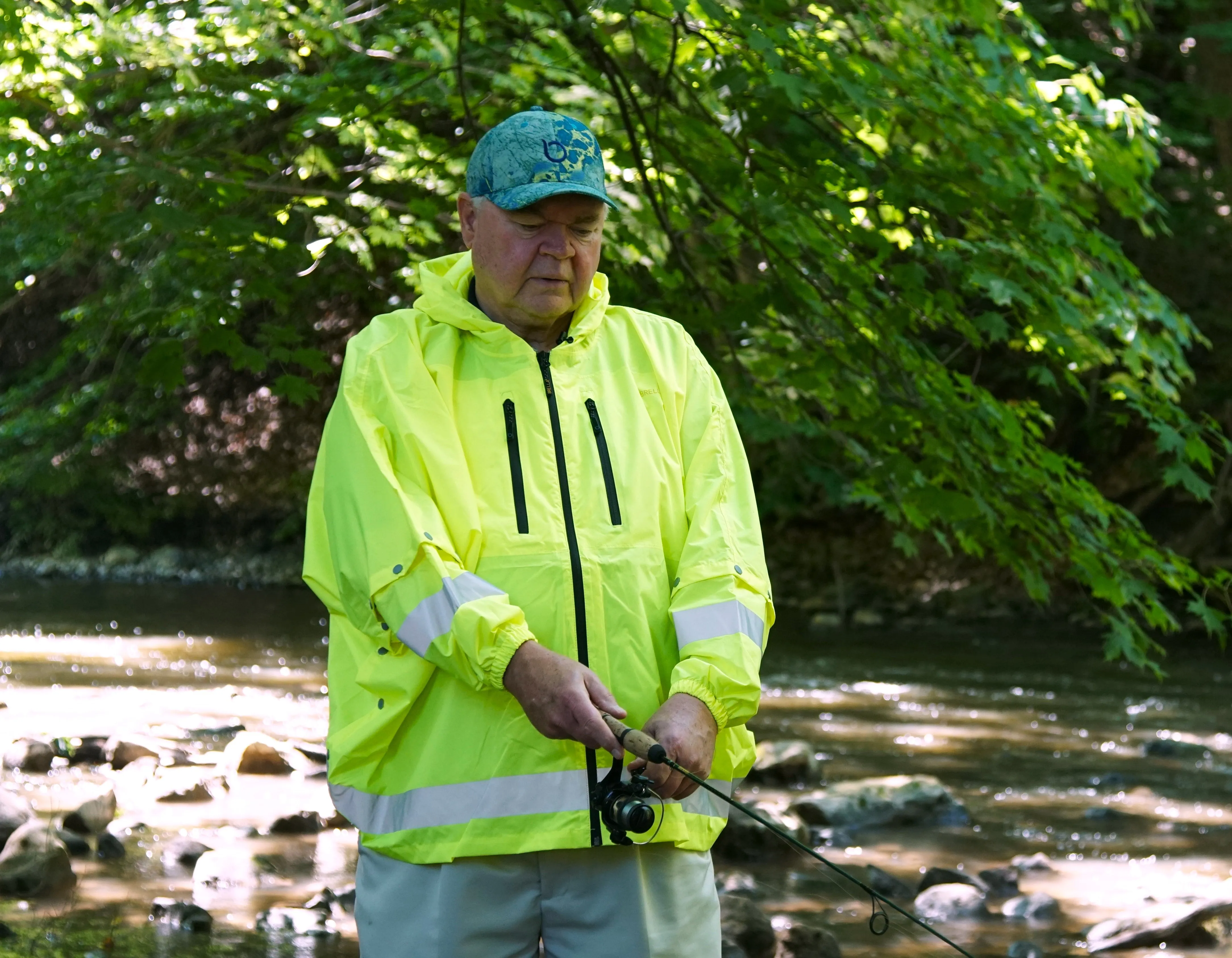 Brella 2020 Lime Green Unisex Hybrid Rain jacket w/ Reflective Strips