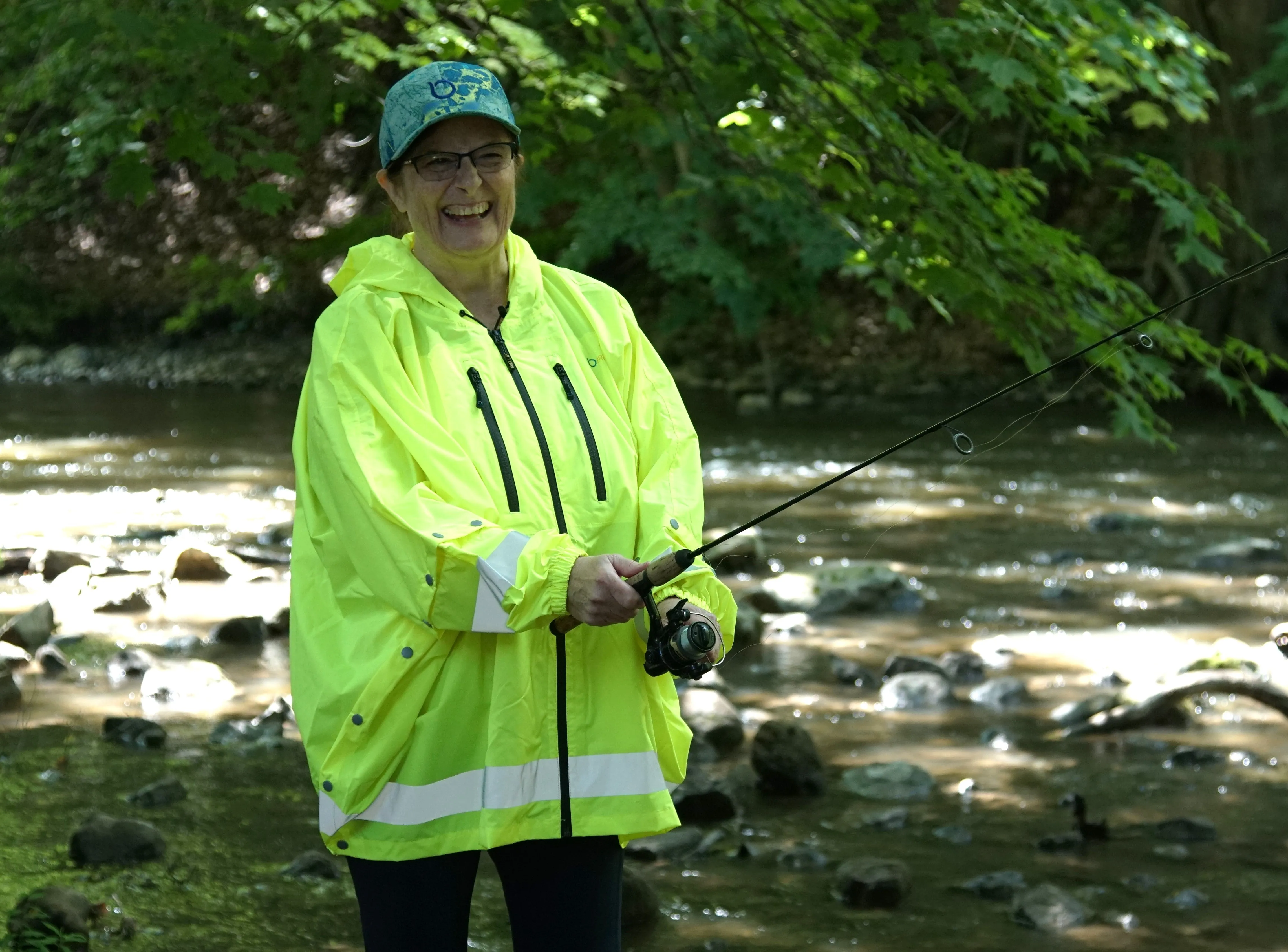 Brella 2020 Lime Green Unisex Hybrid Rain jacket w/ Reflective Strips